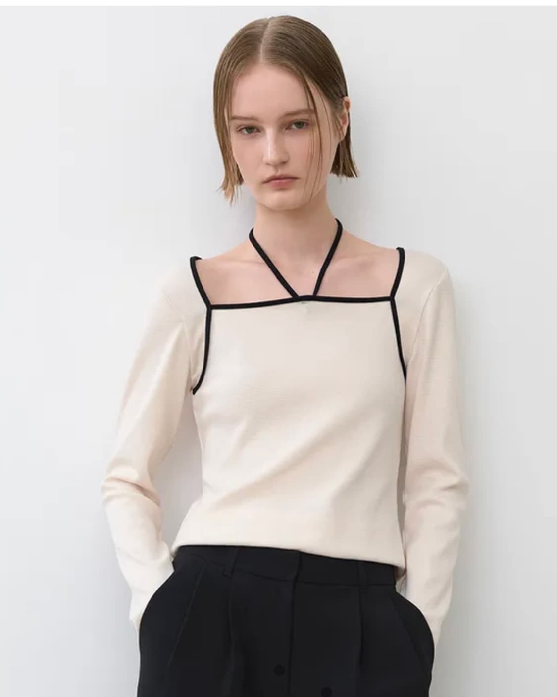 아틀리에나인 COLOR BLOCK HALTER SLIM TEE 상품이미지2