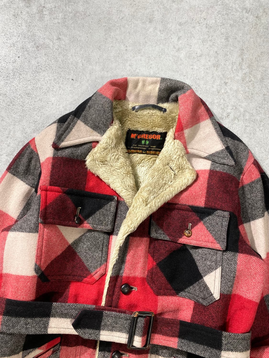[M] Mcgregor 맥그리거 빈티지 시어링 울 체크 자켓 상품이미지4