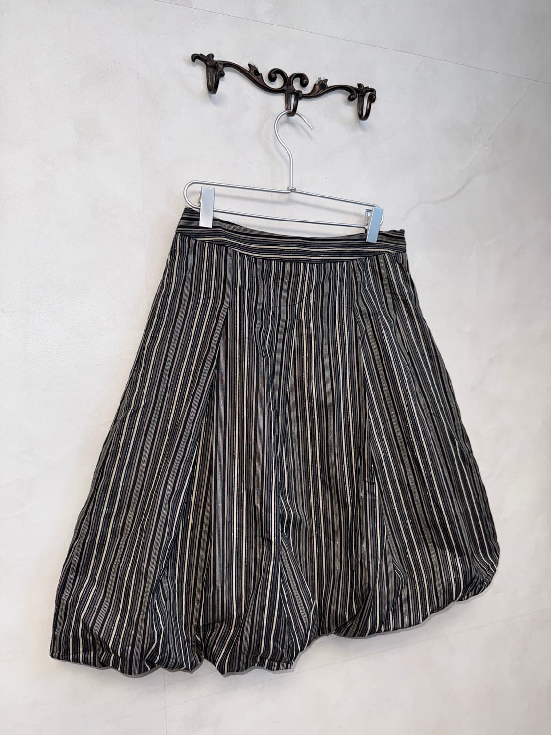 Gray stripe pleated balloon skirt 상품이미지2