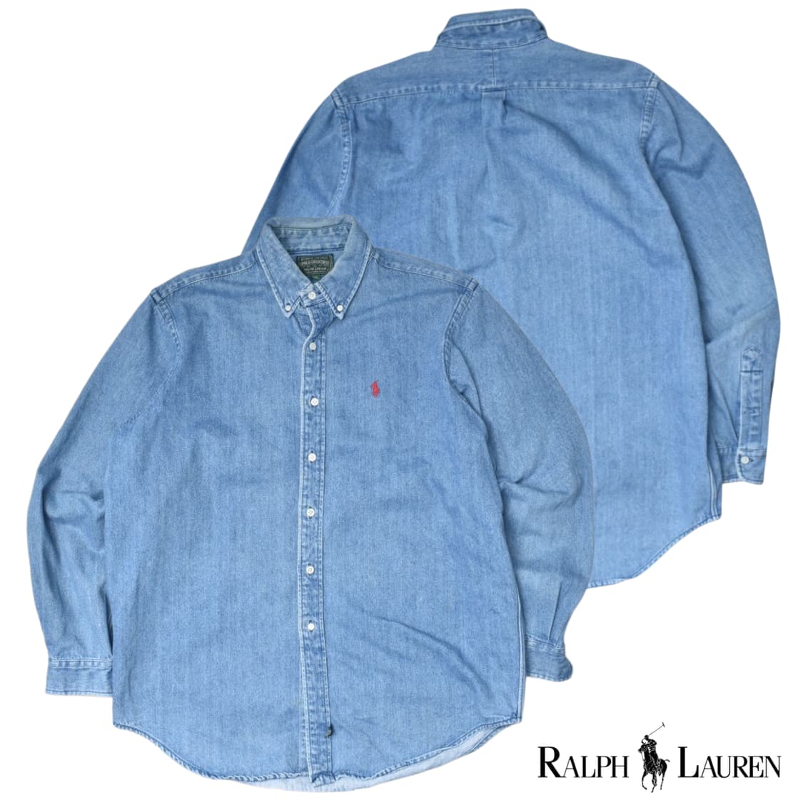 90s RRL 전신 폴로 랄프로렌 컨트리 데님셔츠 청남방 상품이미지1