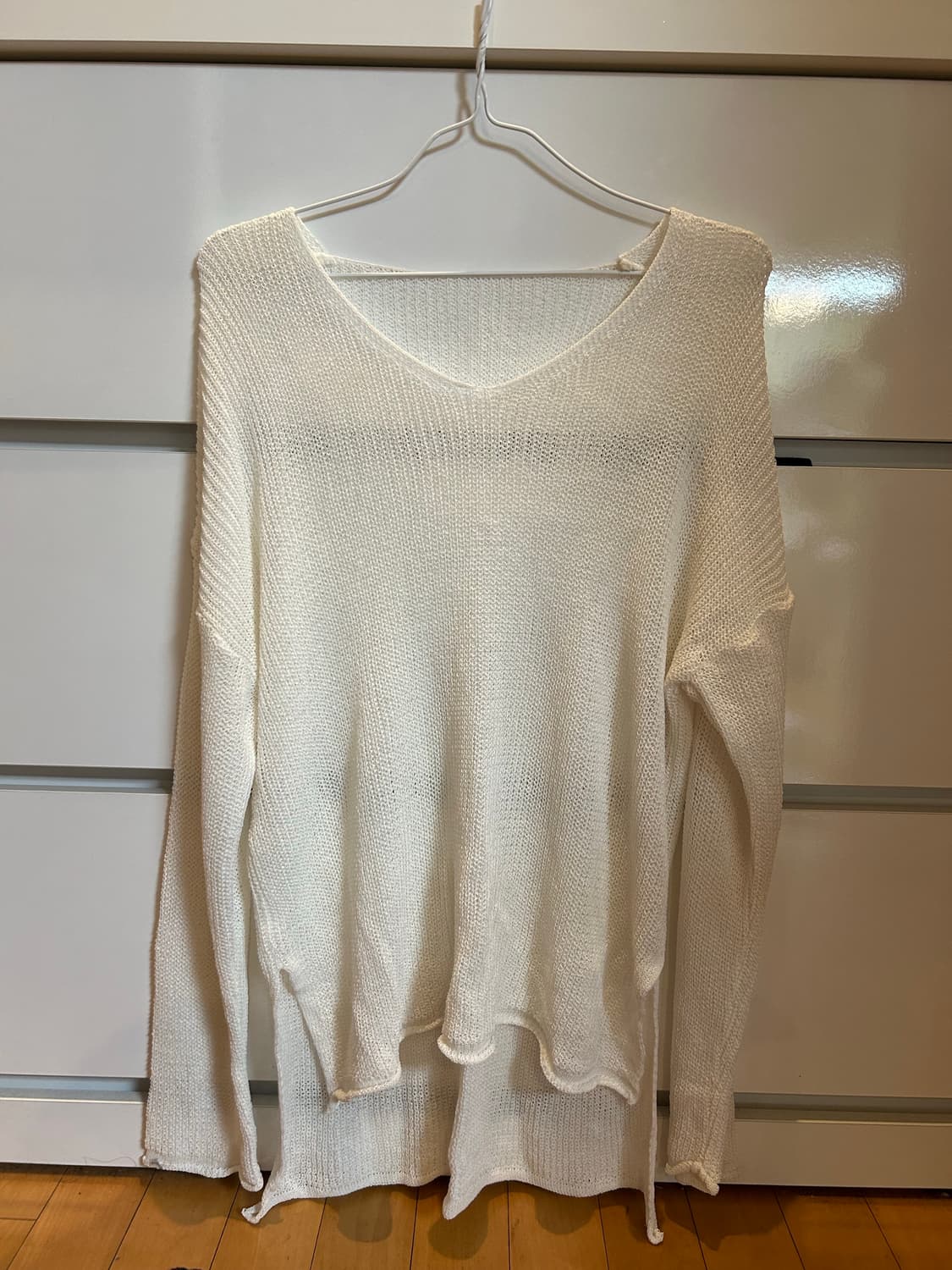 화이트 시스루 니트 상품이미지1