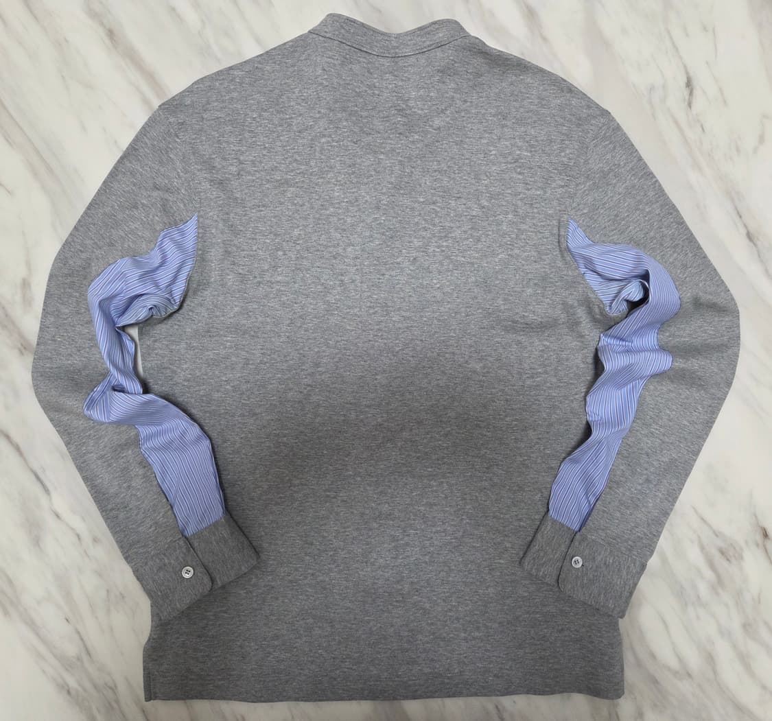 타임옴므 헨리넥 배색 하프 셔츠 상품이미지2