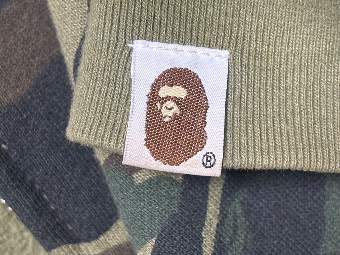 M 베이프 퍼스트 카모 샤크 풀 집 후드 아미그린 상품이미지4