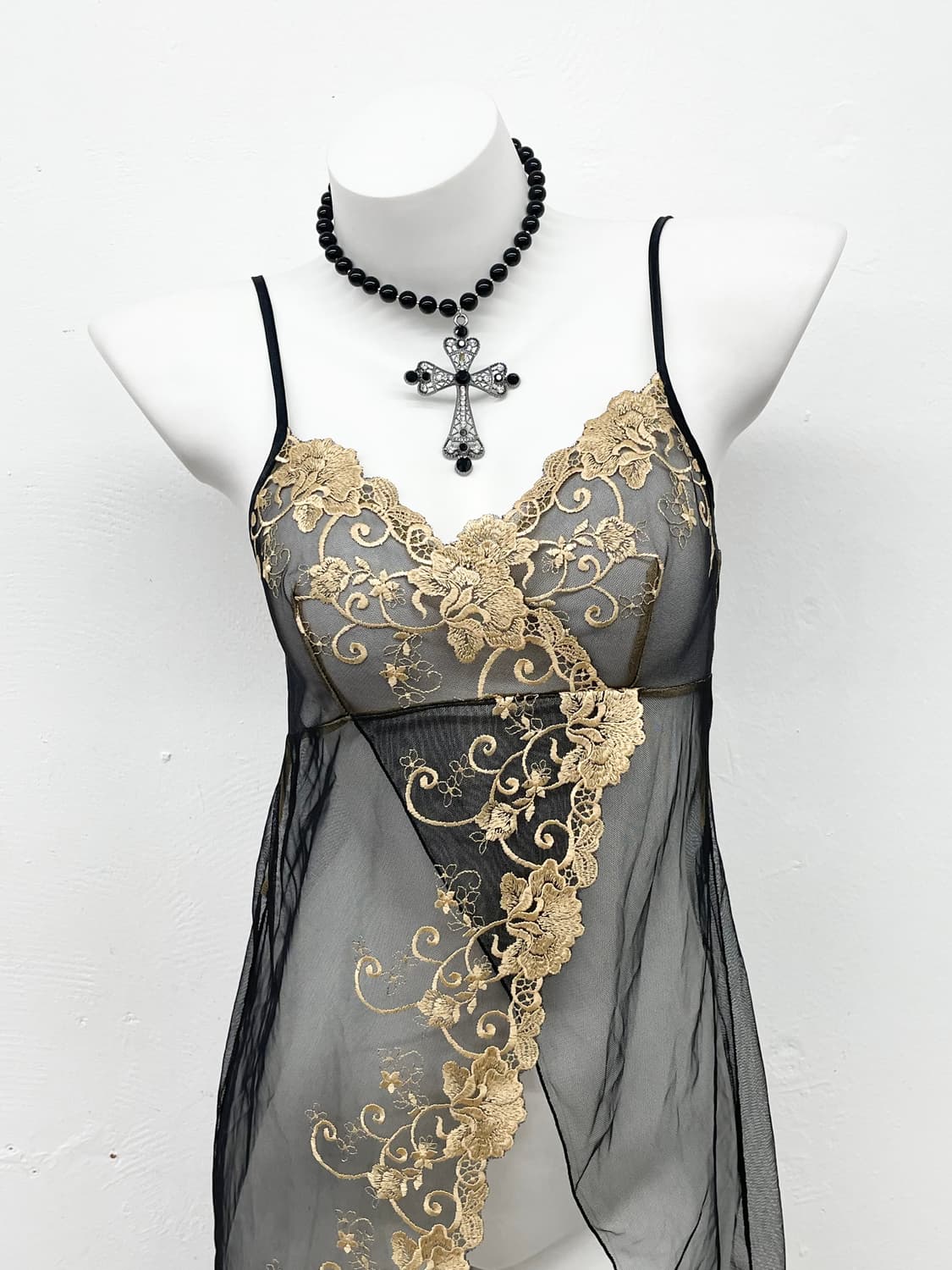 블랙 로즈 레이스 슬립 상품이미지2