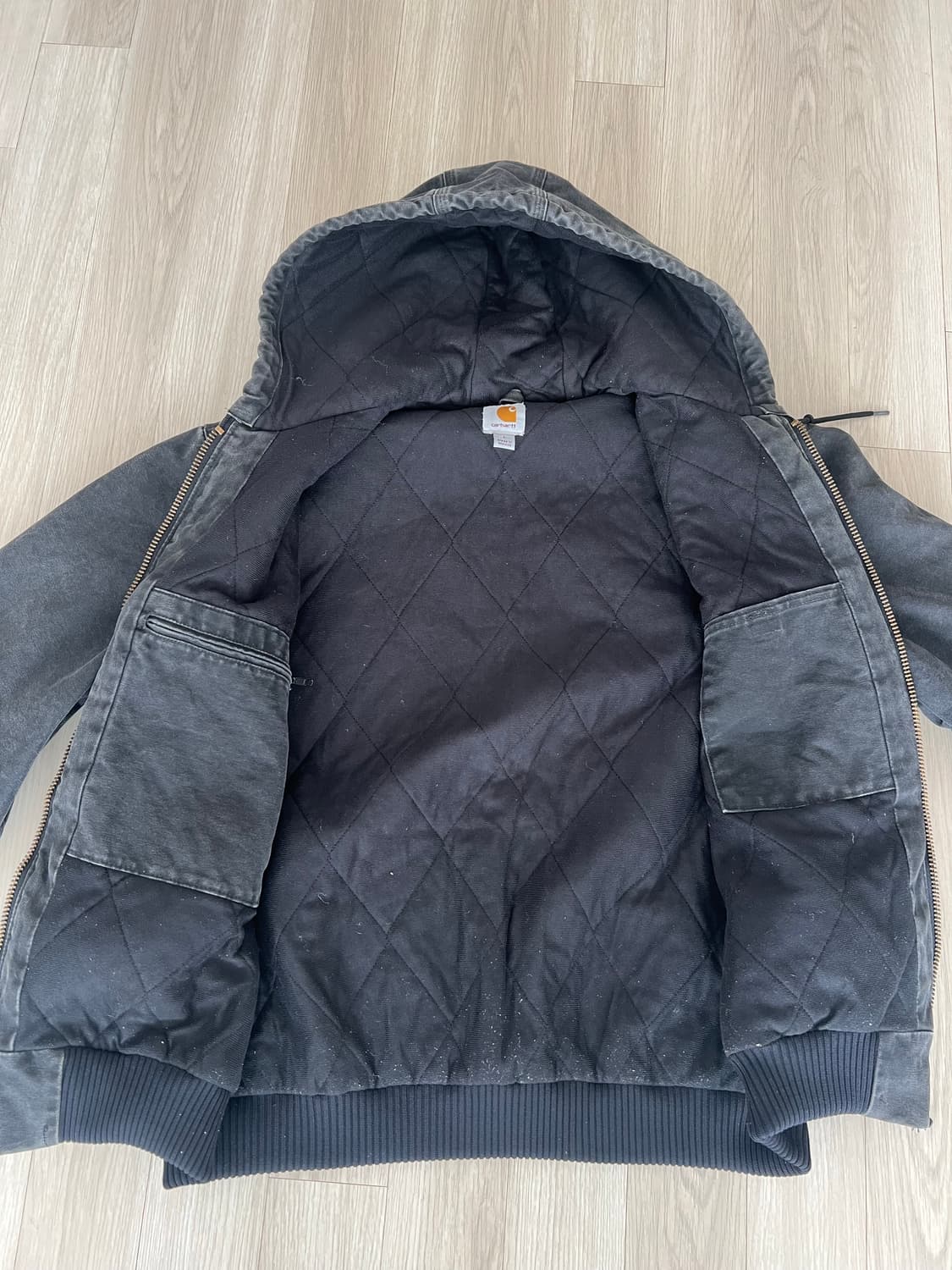 (L)칼하트 J130 BLK 블랙 빈티지 액티브 자켓 상품이미지3