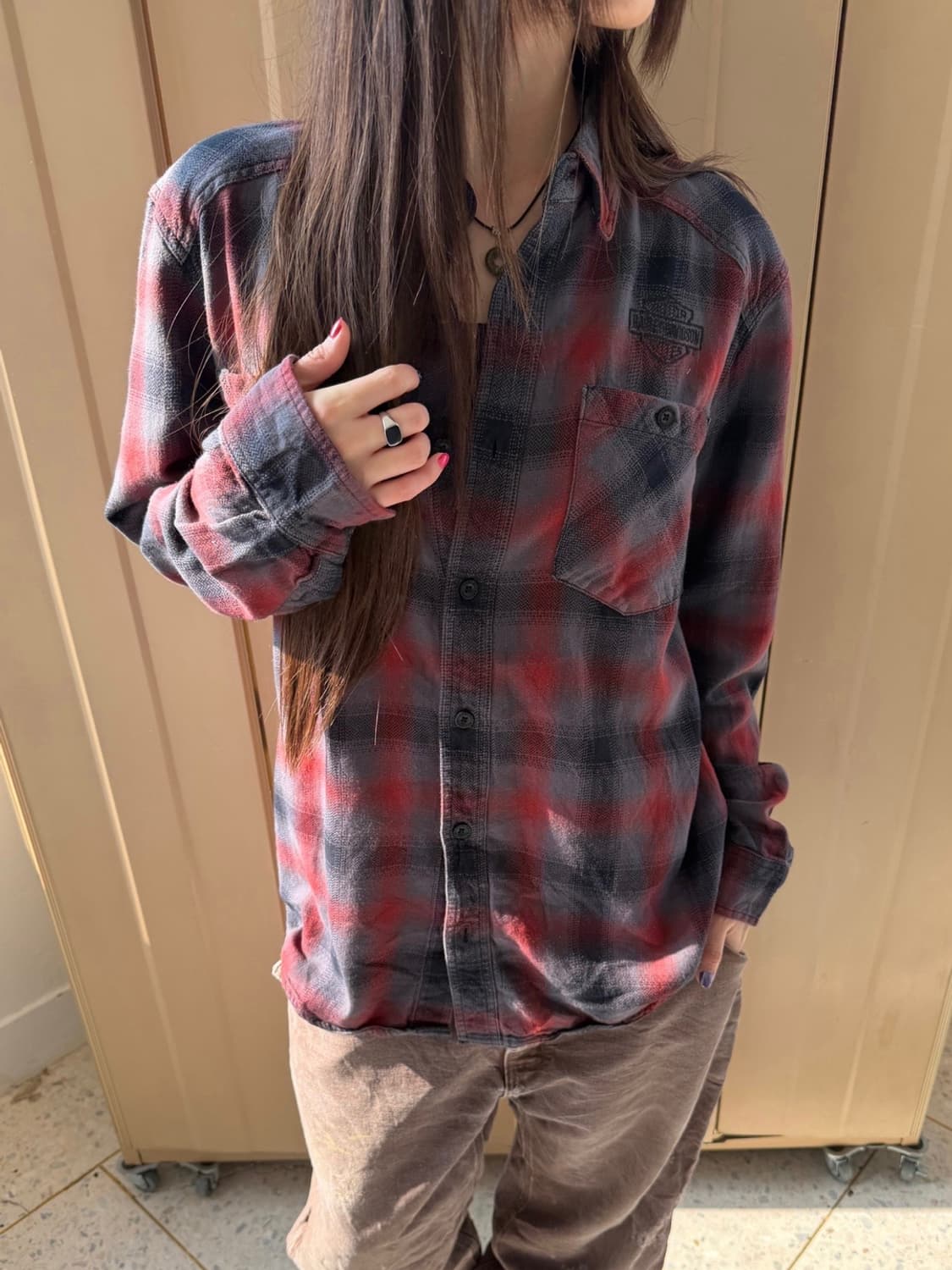 할리데이비슨 긴팔 체크 셔츠 상품이미지2