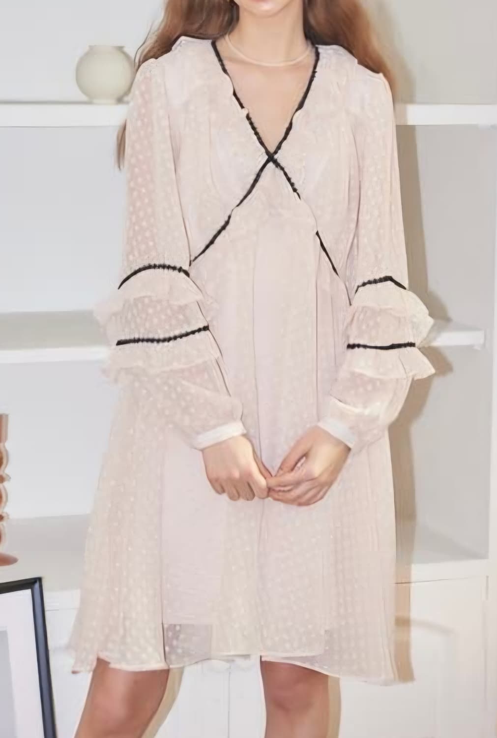 살롱드욘 쉬폰 프릴원피스 상품이미지1