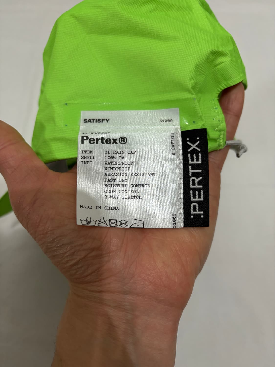 세티스파이 Satisfy / 퍼텍스 3L 레인 캡 네온 그린 / ONE 상품이미지5