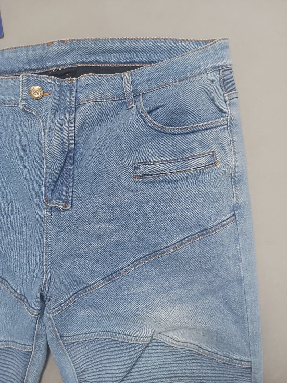 새제품 [38] 모토팬츠 블루 워싱 바이커진 청바지 발망 스타일 상품이미지4