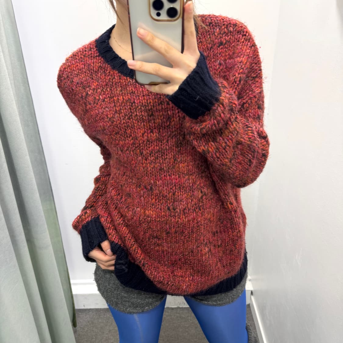 레드 오렌지 니트 상품이미지2