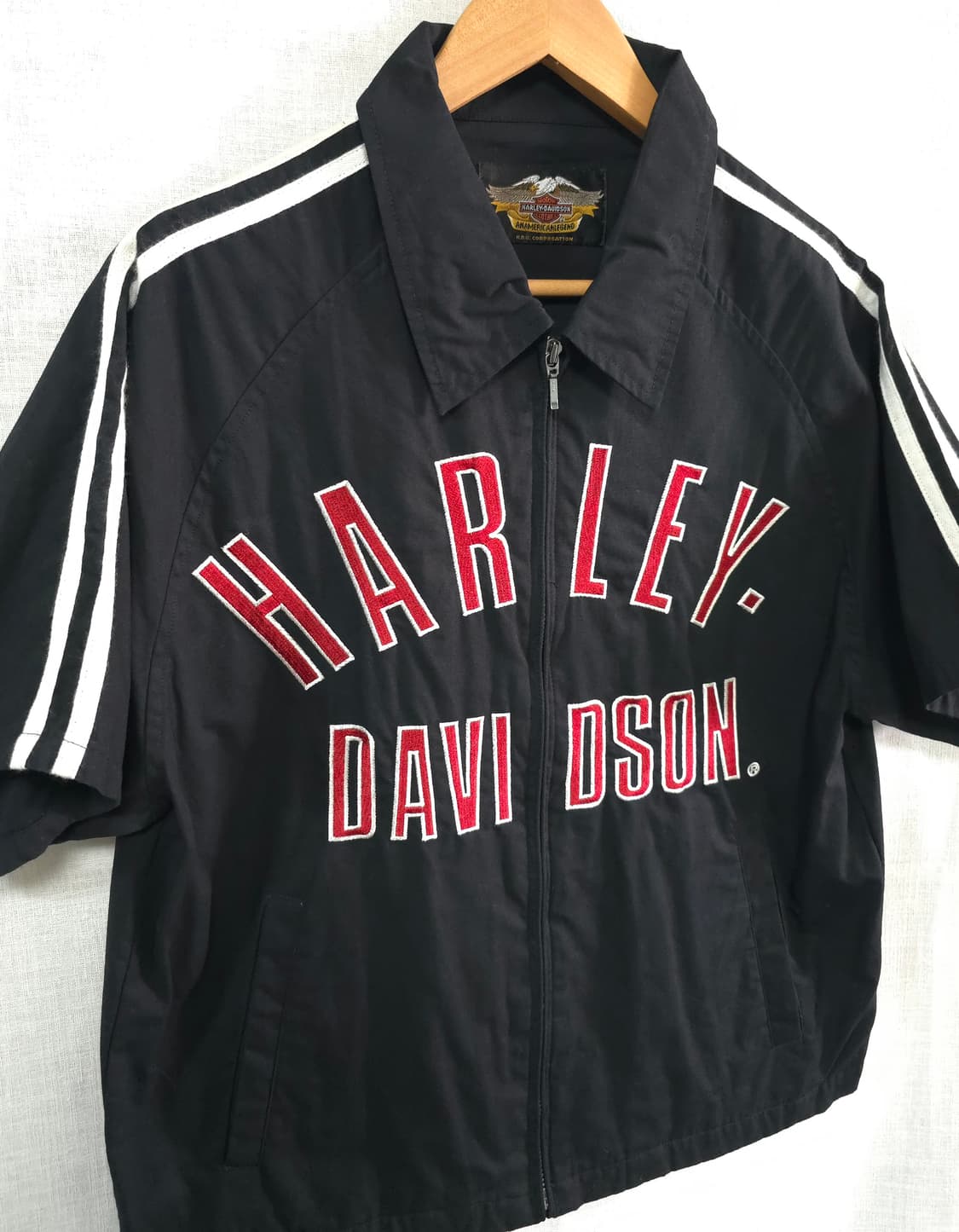 할리데이비슨 여름 마 린넨 100프로 반팔 집업 자켓 바람막이 조끼 가디 상품이미지3