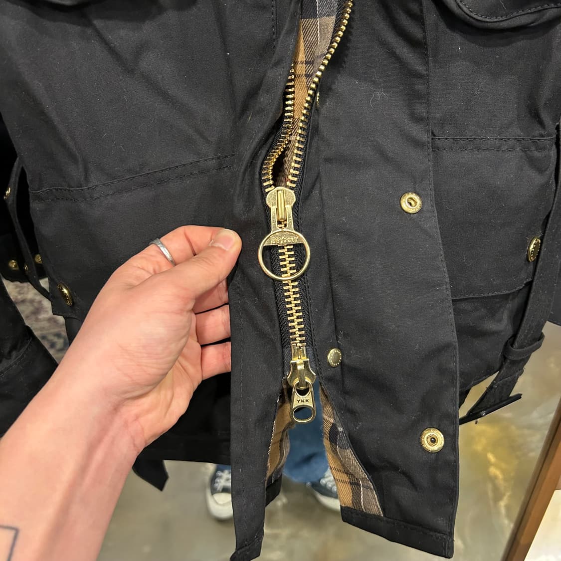 M) 바버 인터내셔널 블랙 왁스 자켓 정품 상품이미지4