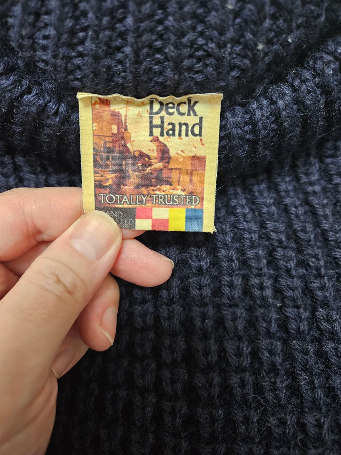 deck hand 팝콘 니트 네이비색상 상품이미지2