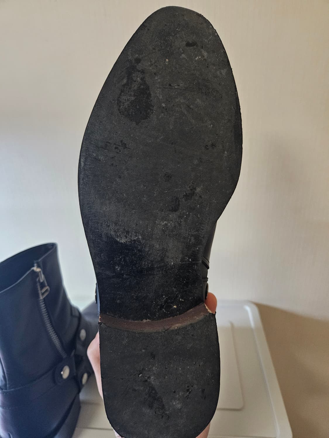 250mm) 피렌체 아뜨리에 하네스 부츠 슬림토 벨크로라인 풀업레더 집업 상품이미지4