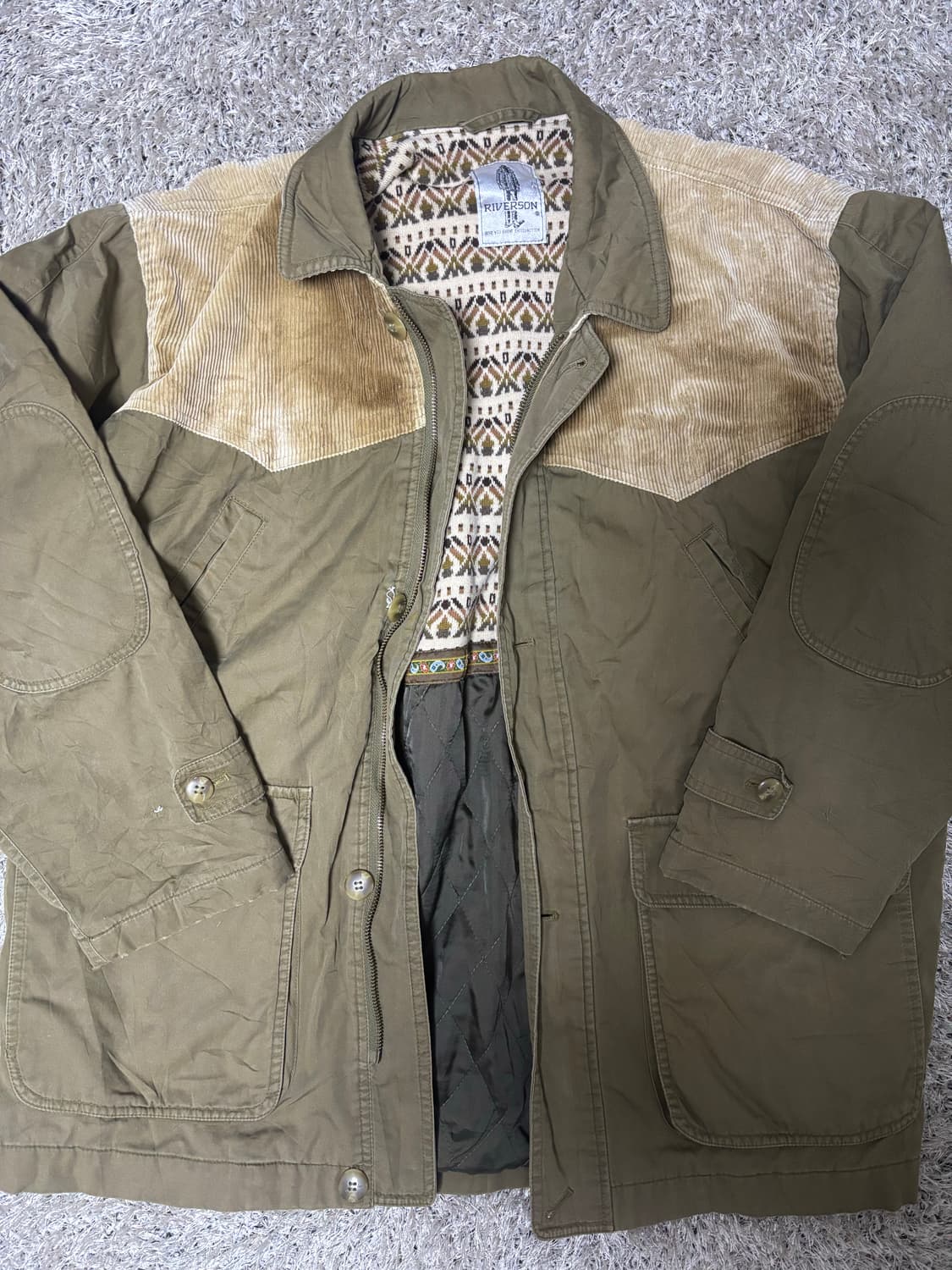 일본판 코듀로이 카키 자켓 사이즈 105-110 상품이미지1