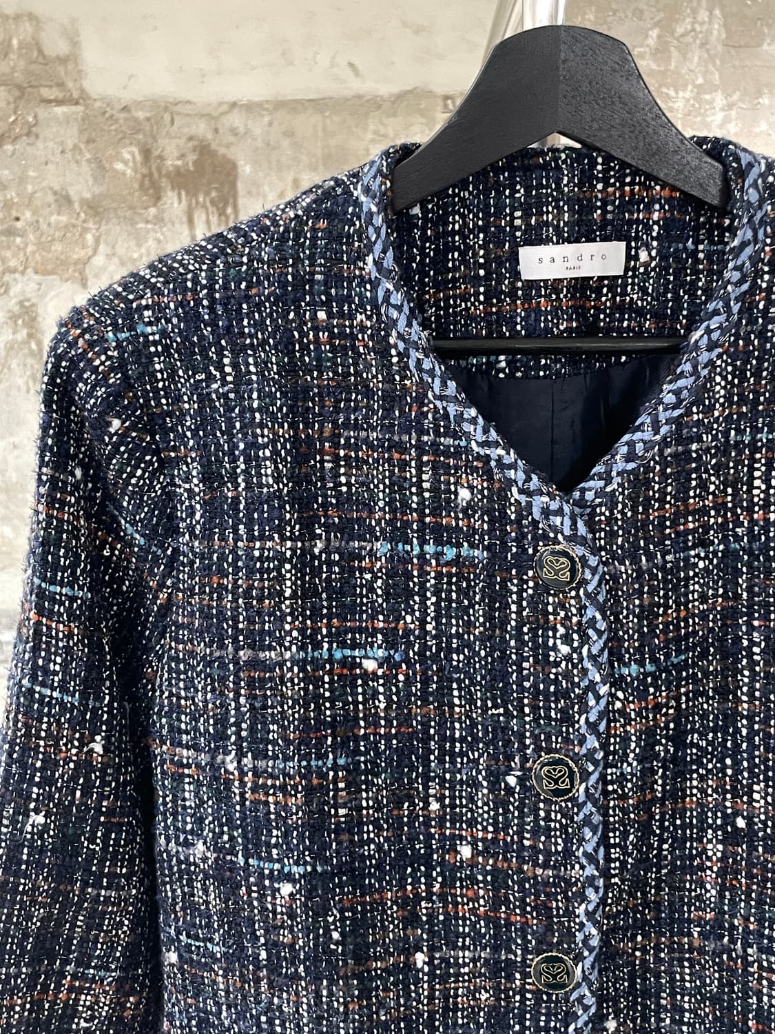 산드로 블루 아크릴 울 트위드 자켓 상품이미지2