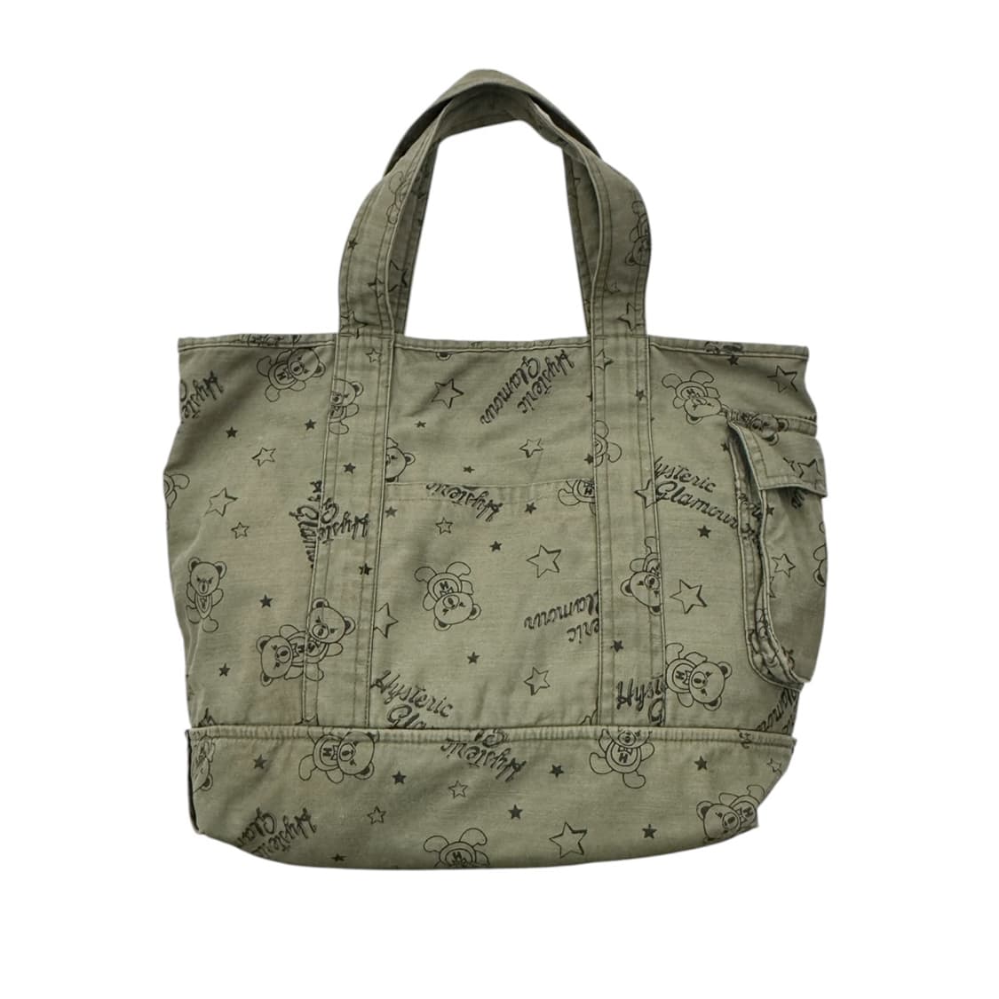 히스테릭글래머 퍽베어 토트백 카키 상품이미지2