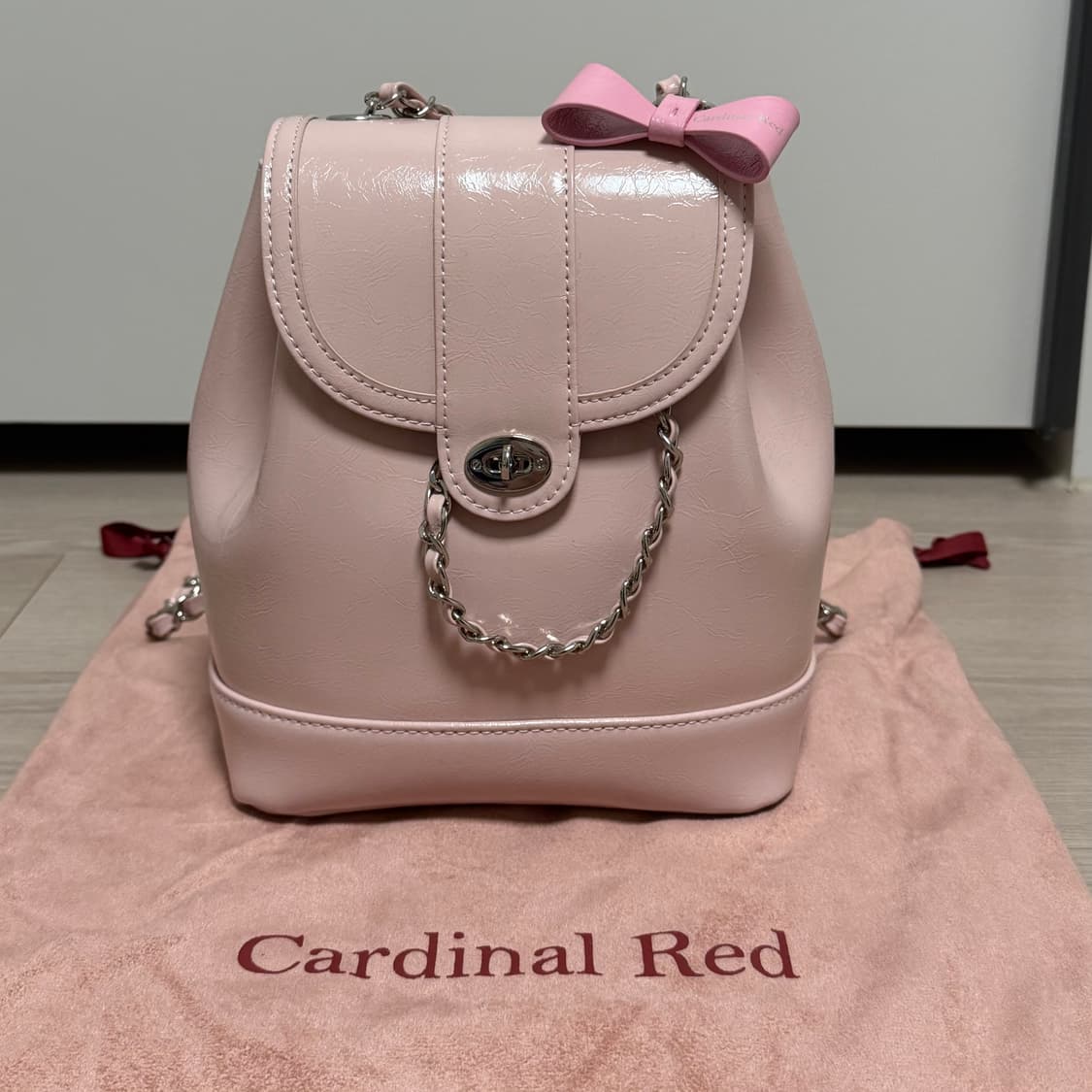 카디널레드 하우아백 뮤트핑크 + 리본백참 상품이미지1