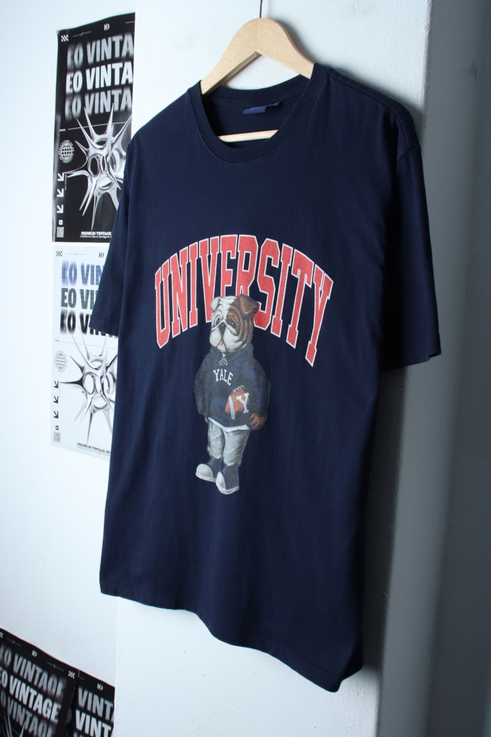 (L-2XL) 예일 반팔 티셔츠 빅로고 네이비 올드스쿨-H31008 상품이미지1