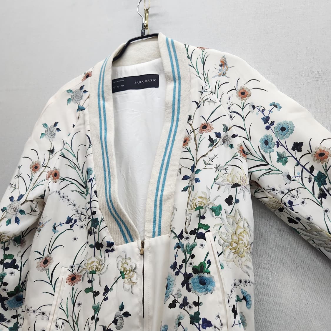 자라 봉황 자수/플라워 패턴 스카잔 자켓 XS(M) 상품이미지4