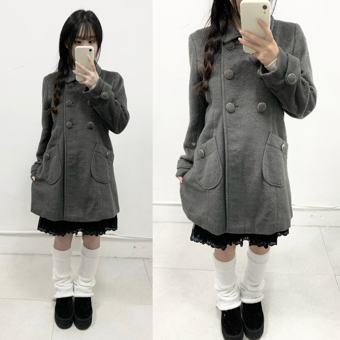 도쿄 걸 플러피 차콜 코트 상품이미지1