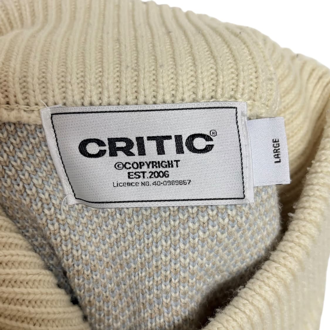 3838 크리틱 레이싱 아이보리 하늘 니트집업 상품이미지4