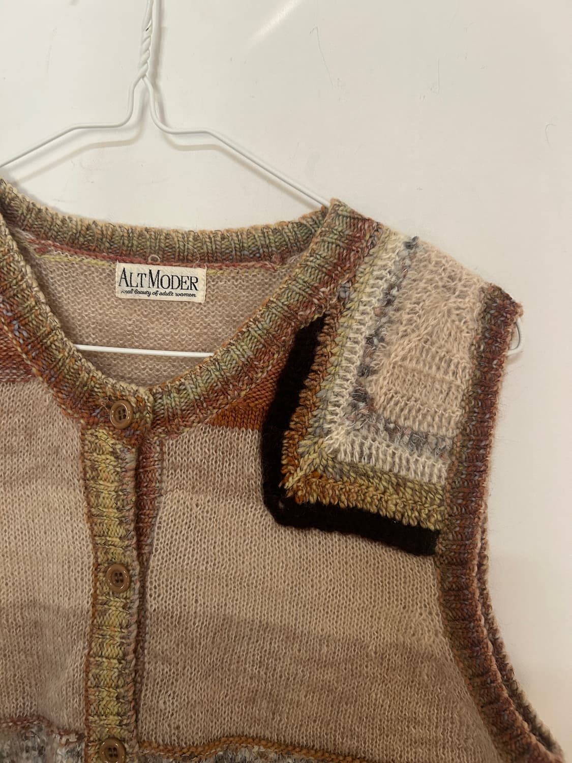 패치워크 니트 조끼 상품이미지2