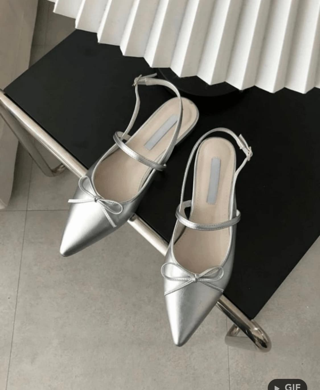 리본 실버 플랫 245 상품이미지1