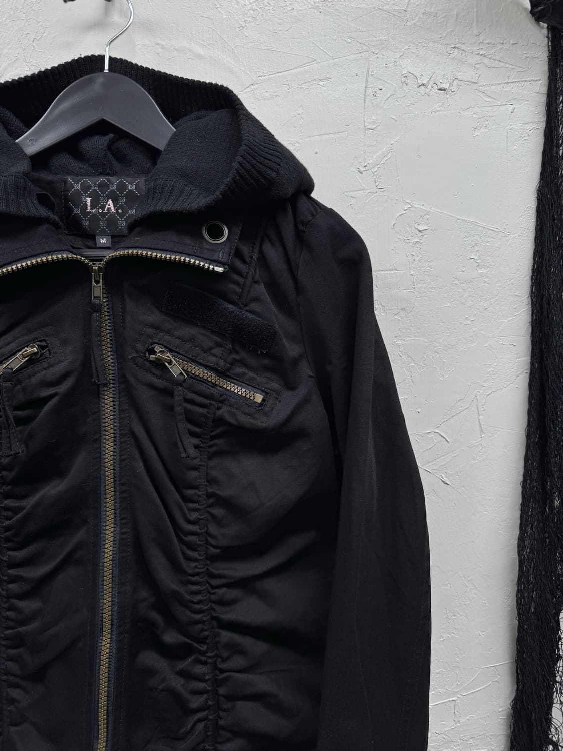 LA 00s y2k shirring hood jacket 상품이미지5