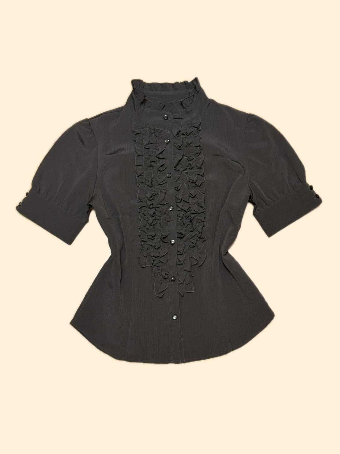 브라운 프릴 블라우스 고스로리 고딕 상품이미지1