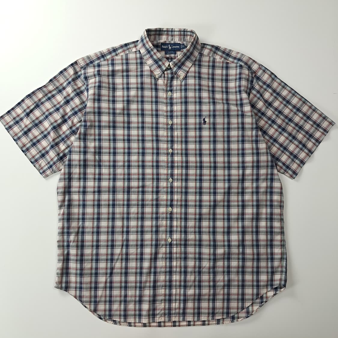 CK456 XL 폴로 90s 클래식 타탄 체크 반팔 셔츠 남방 상품이미지1