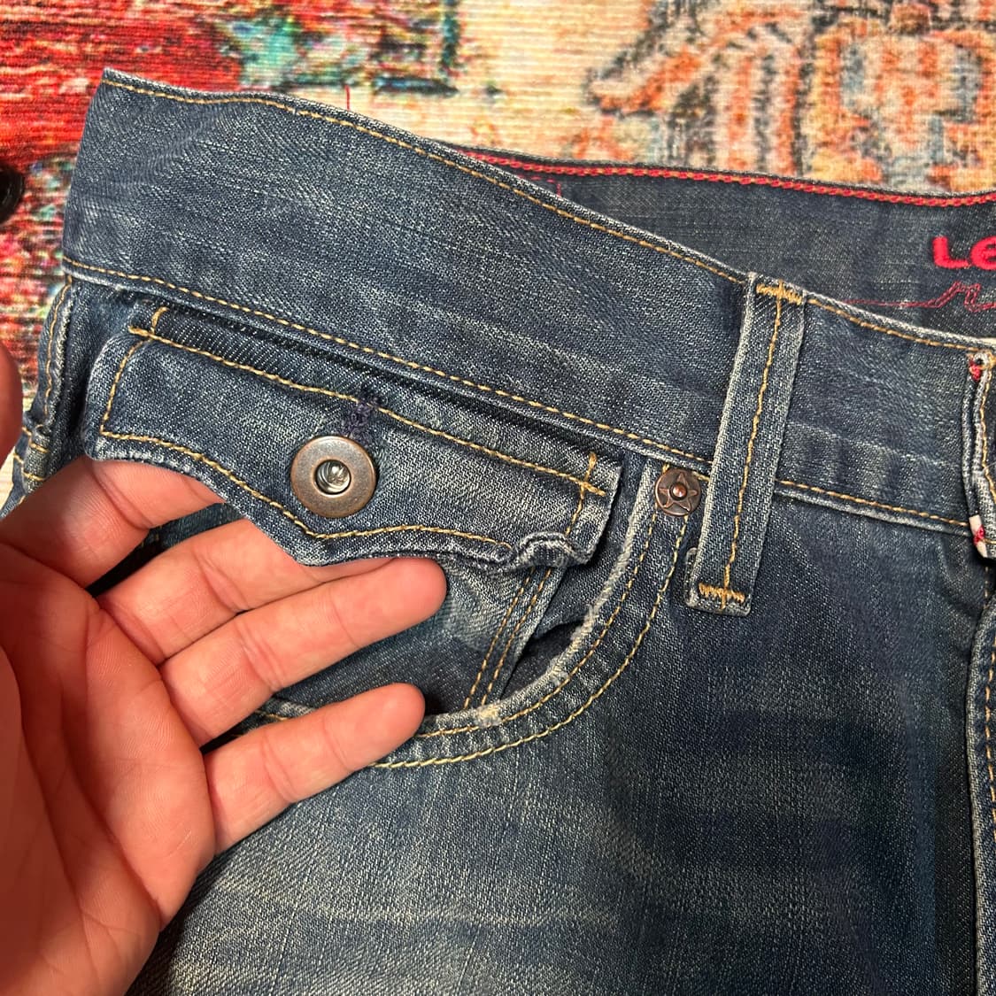 [32] 00s 리바이스 레드 부츠컷 데님 팬츠 상품이미지4