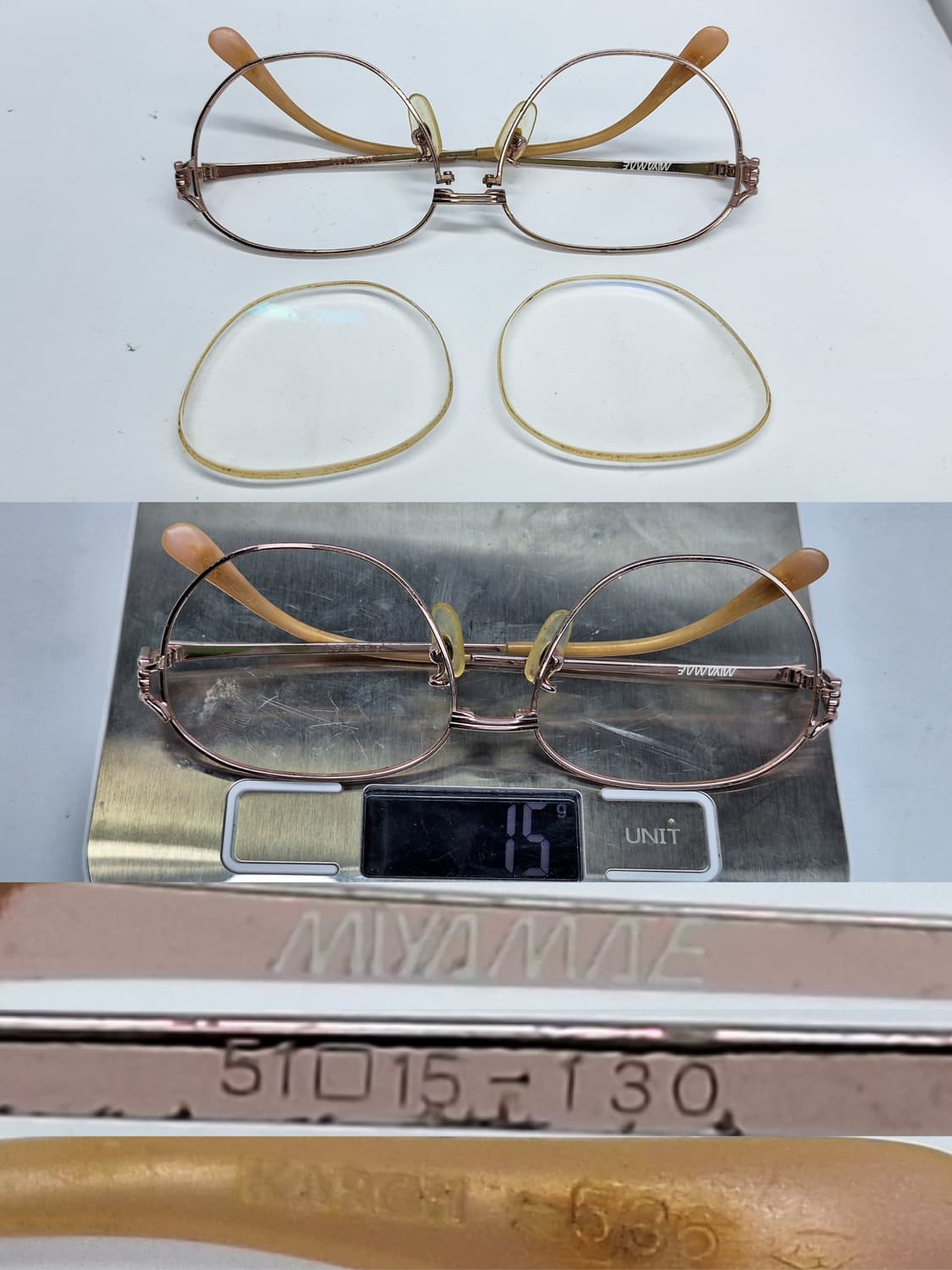 일본 사바에 하우스 브랜드/MIYAMAE 미야마에 로즈골드 여성용 안경테 상품이미지4