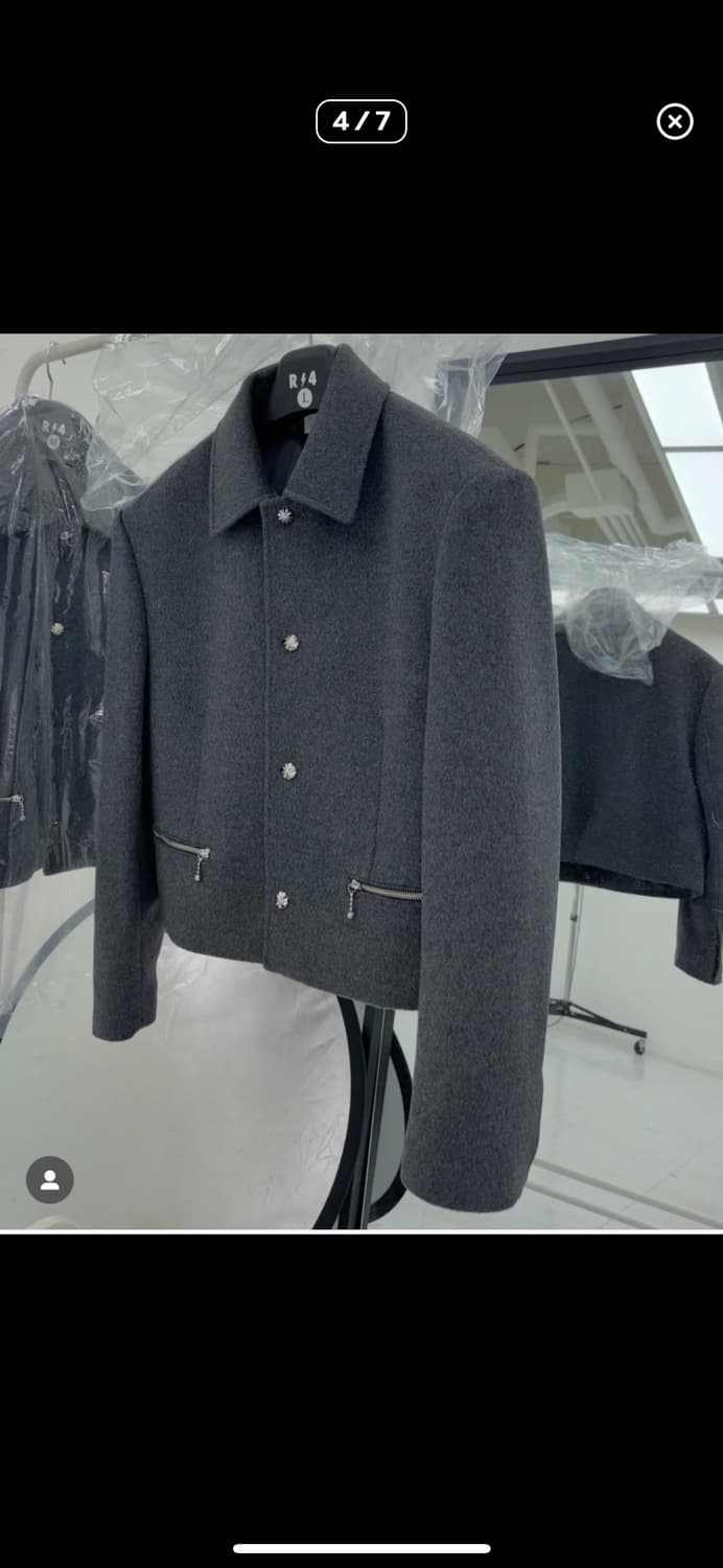 알포/ 캐시미어 - CROP JACKET(그레이) 상품이미지4