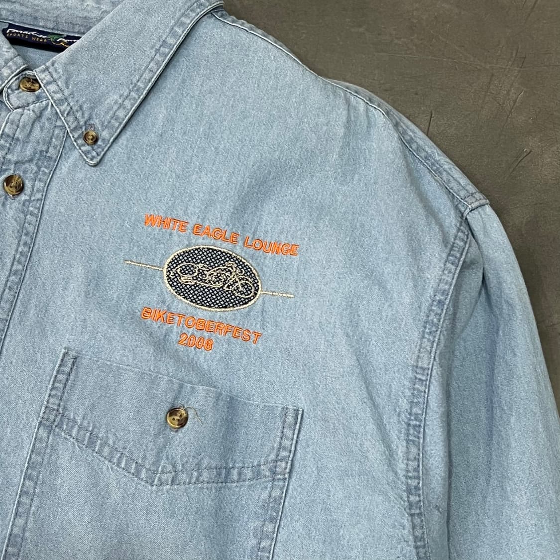  바이크 자수 데님 셔츠 y14468 상품이미지4