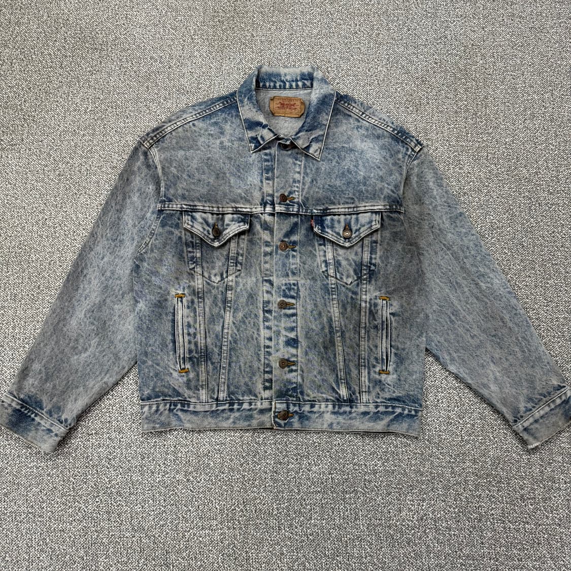 M 리바이스80s levis 빈티지 에시드 워싱 트러커 데님 청자켓 상품이미지1