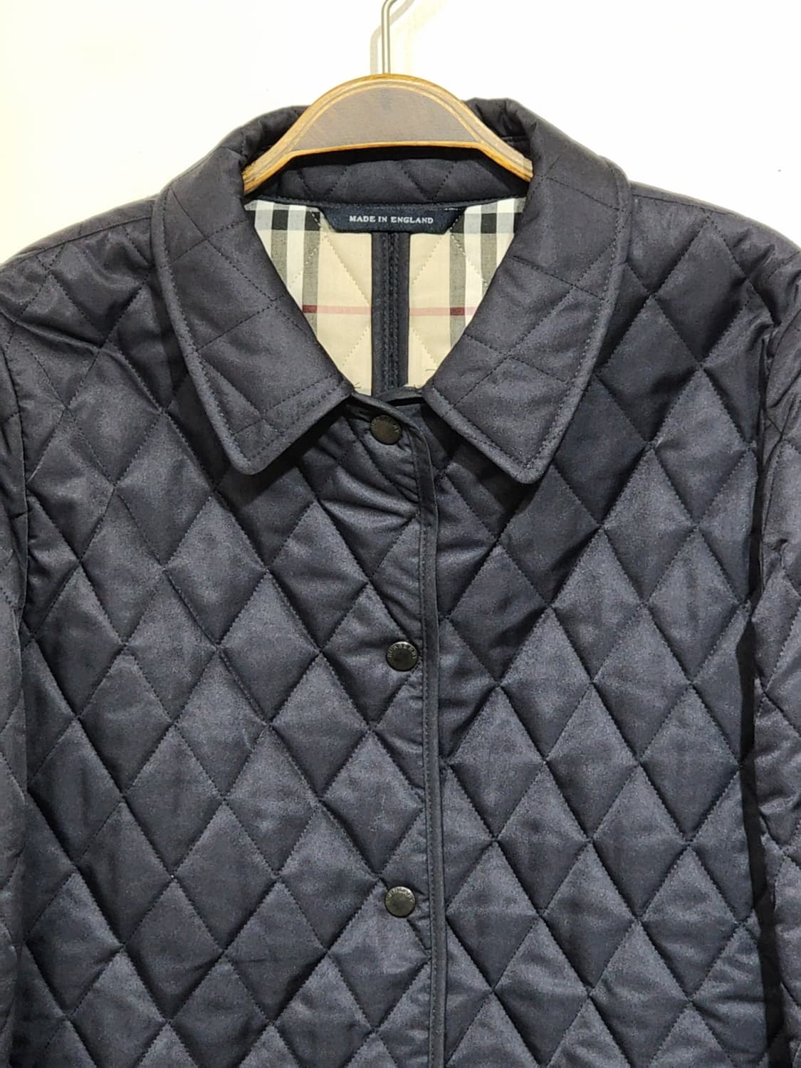 (L) 버버리 퀼팅자켓 네이비 누빔점퍼 안감 노바체크 영국판  상품이미지2