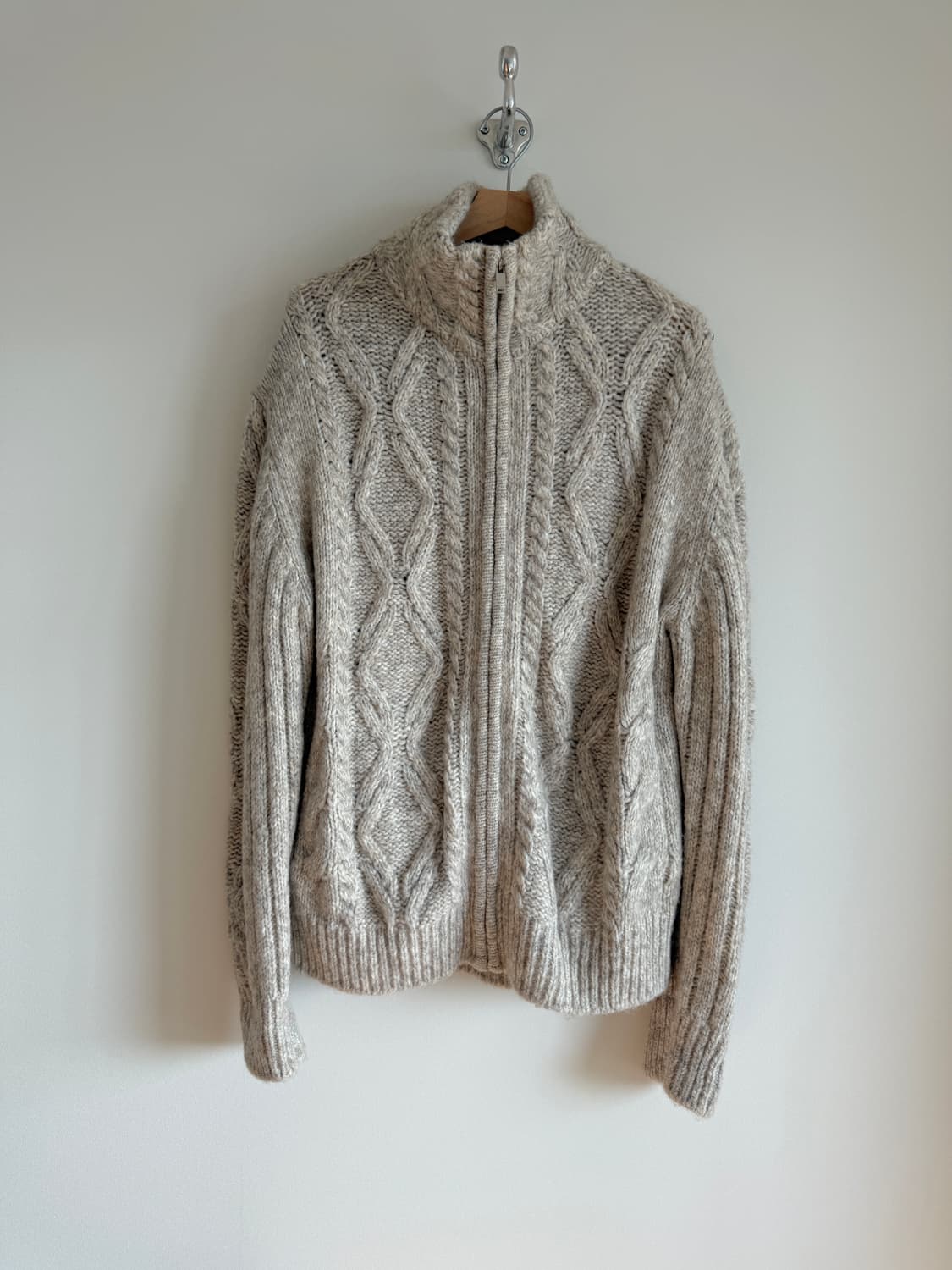 Pre owned 울 니트 집업 상품이미지1