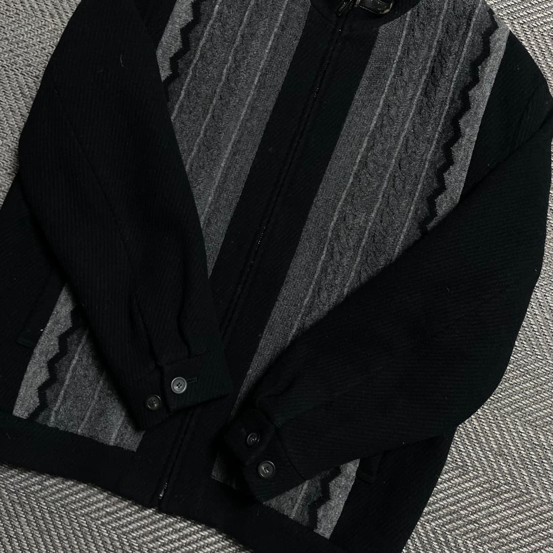 90s 임페리얼 아카이브 니트 믹스 패턴 집업 자켓y 5299 상품이미지3