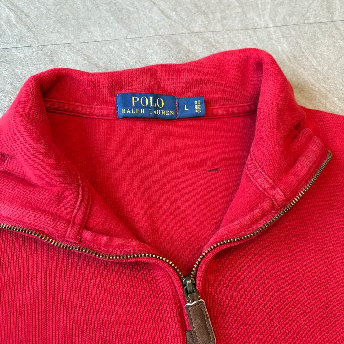 폴로 정품 레드 반집업 니트 상품이미지5