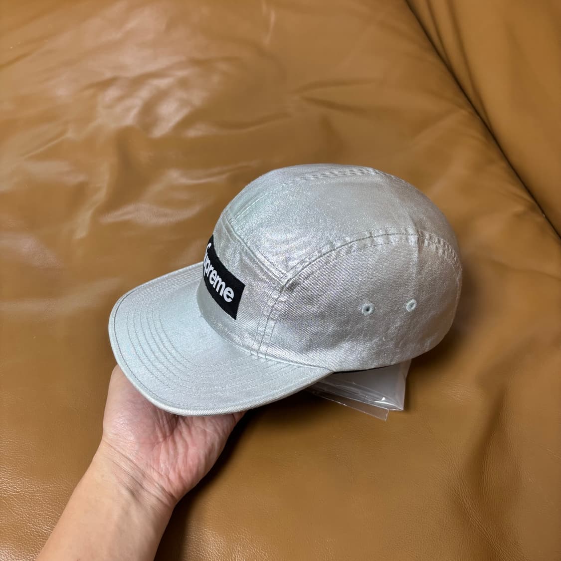 Supreme 슈프림 실버 캠프캡 모자 (Washed Silver) 상품이미지4
