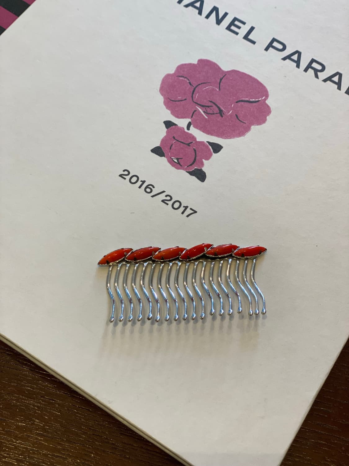 천연 산호 빗핀 헤어핀 상품이미지1