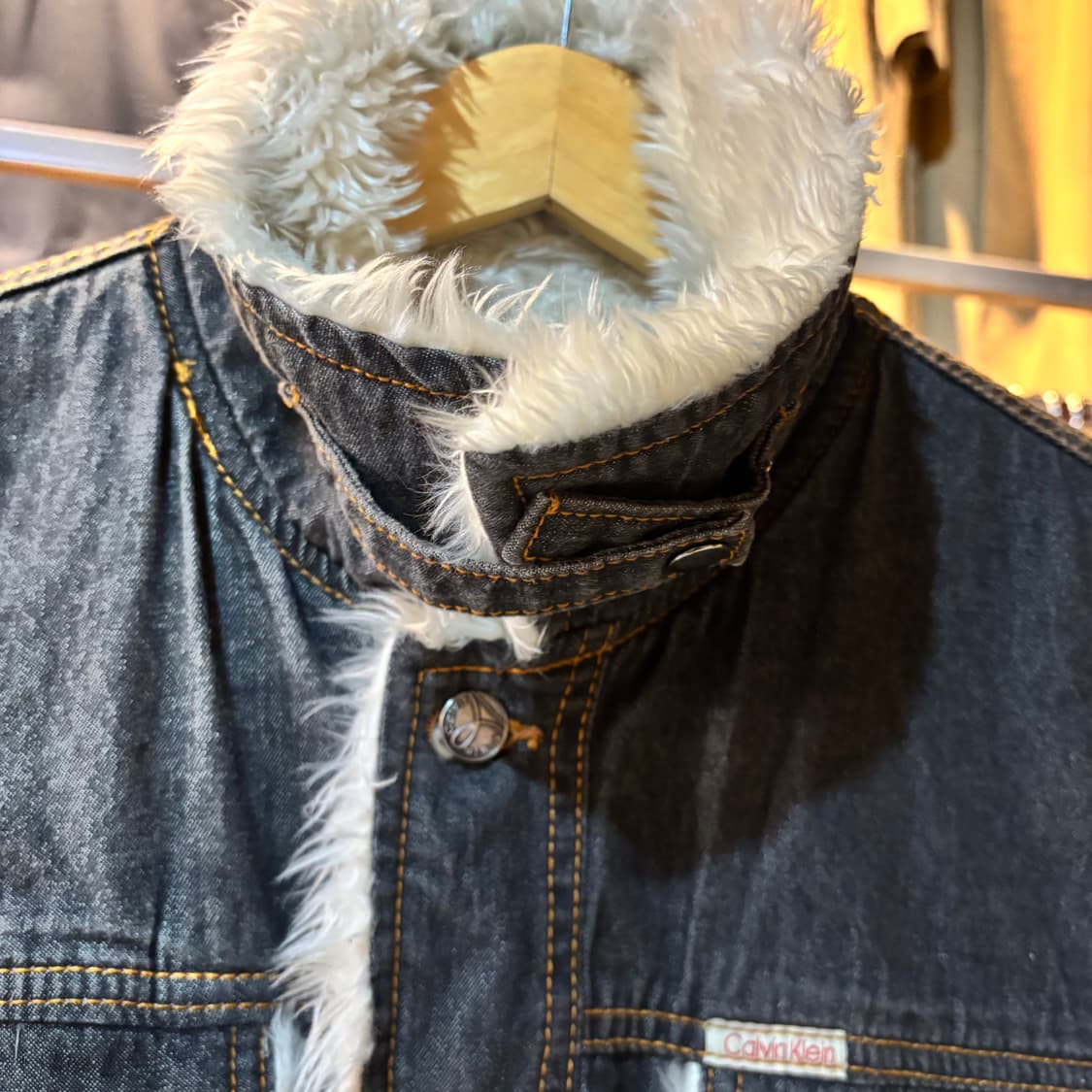 캘빈클라인 양털 흑청자켓 하이넥 자켓  상품이미지4