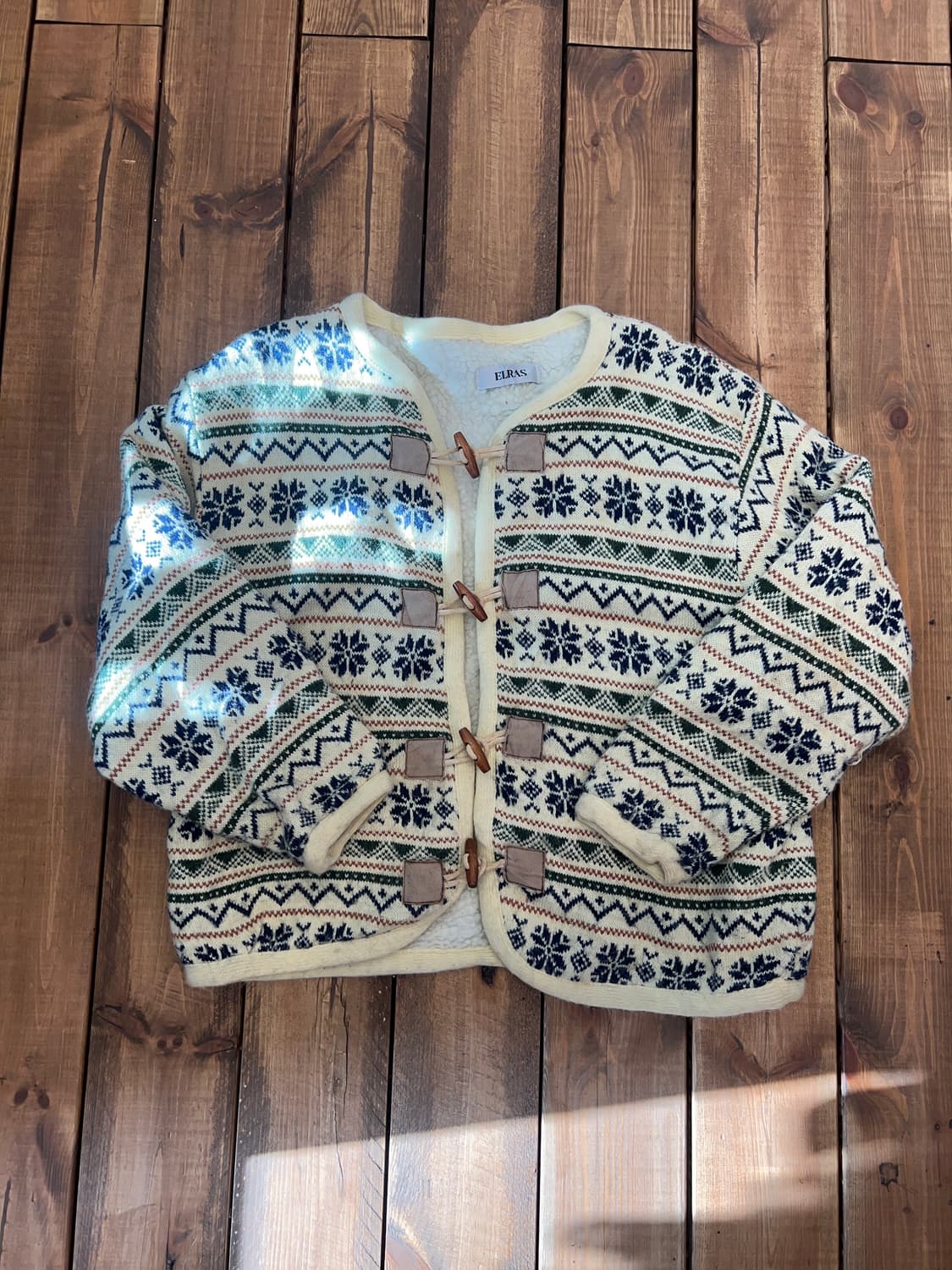 크림 빈티지 뽀글이 더플 자켓 상품이미지7