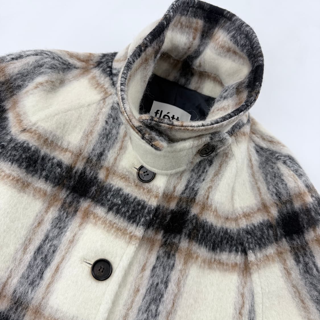 플레따 모헤어 체크 하프코트 상품이미지6