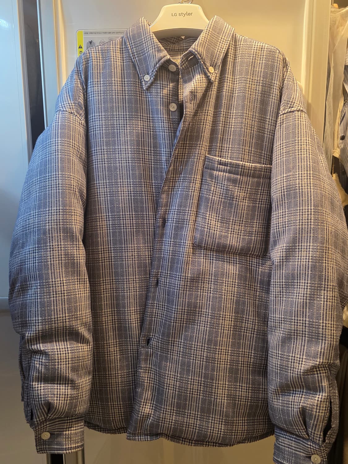 [M] Stu 오버핏 체크 패딩셔츠 상품이미지2