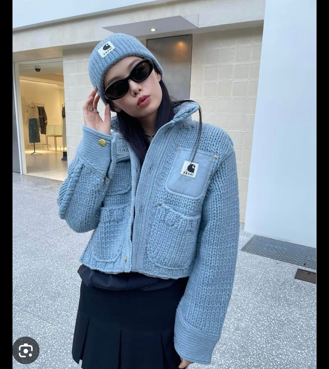 사카이 x 칼하트 WIP 니트 자켓 미시간 라이트 블루 사이즈1 [판매] 상품이미지3