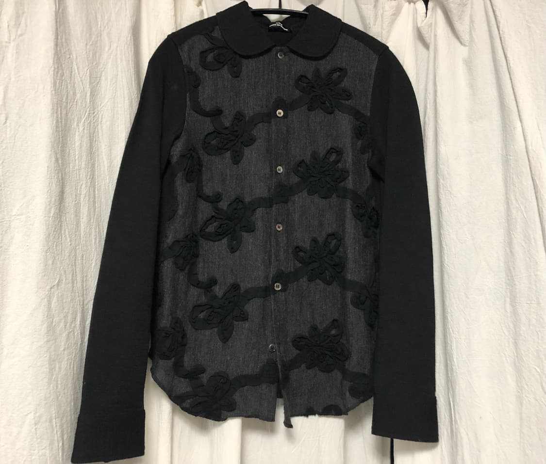 Wool Flower Black Cardigan 상품이미지2