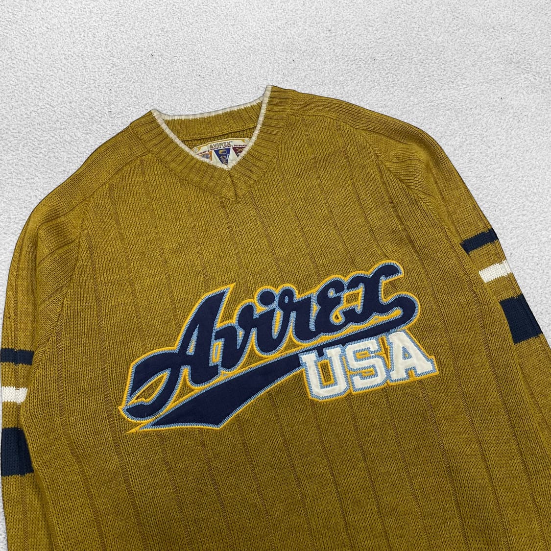 아비렉스 Avirex USA 올드스쿨 스펠 자수 니트 상품이미지2