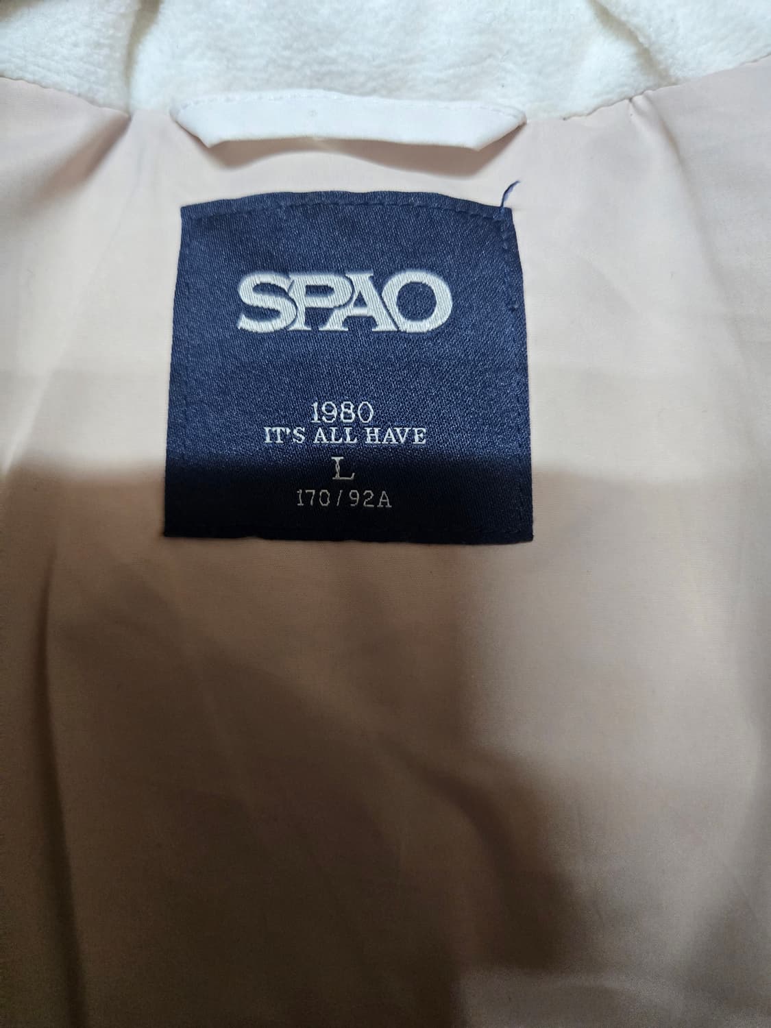 스파오 여성 아이보리 솜 패딩 L 상품이미지5